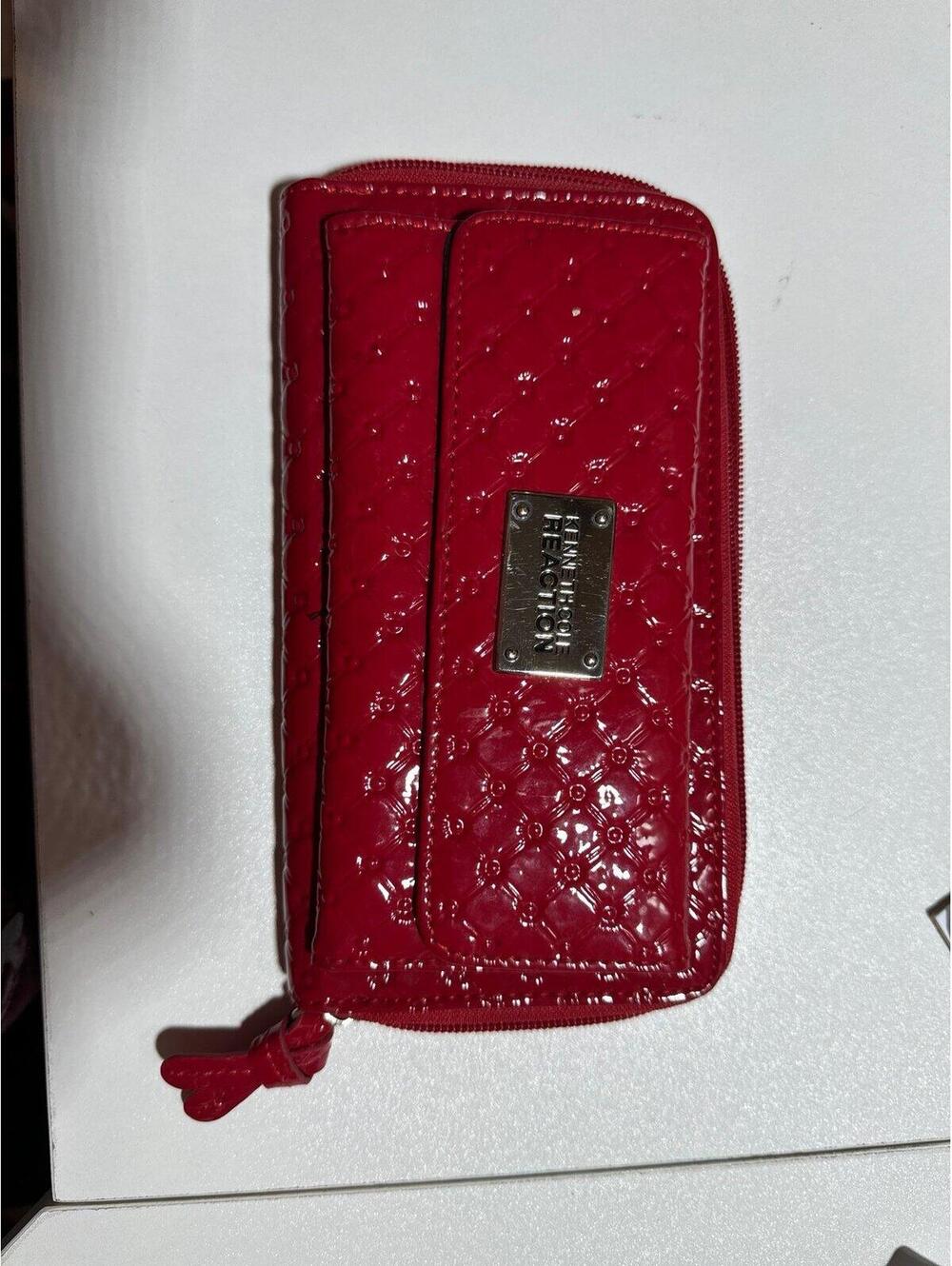 Kenneth Cole Reaction Red Quilted Patent Wallet
